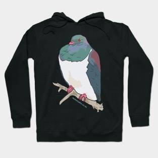 Hand Drawn New Zealand Wood Pigeon Bird Hoodie